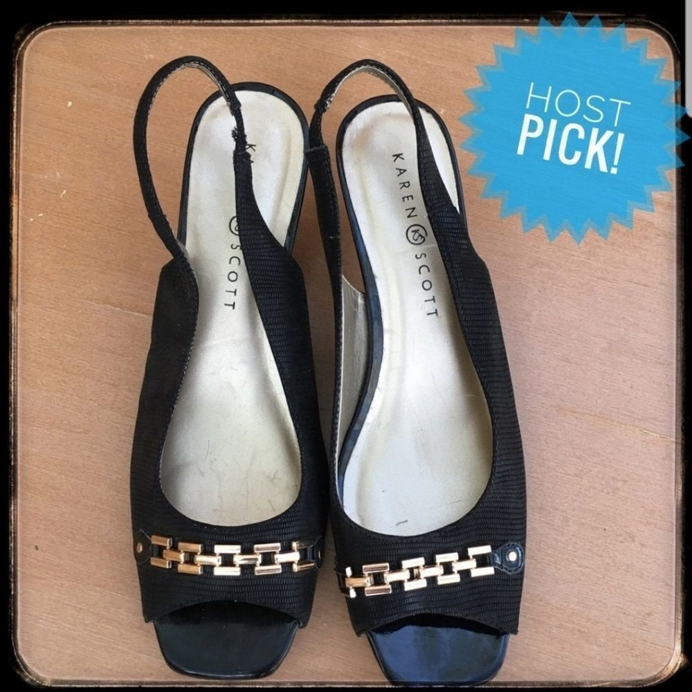 Host Pick Karen Scott Sling Back 8.5M Black & Gold